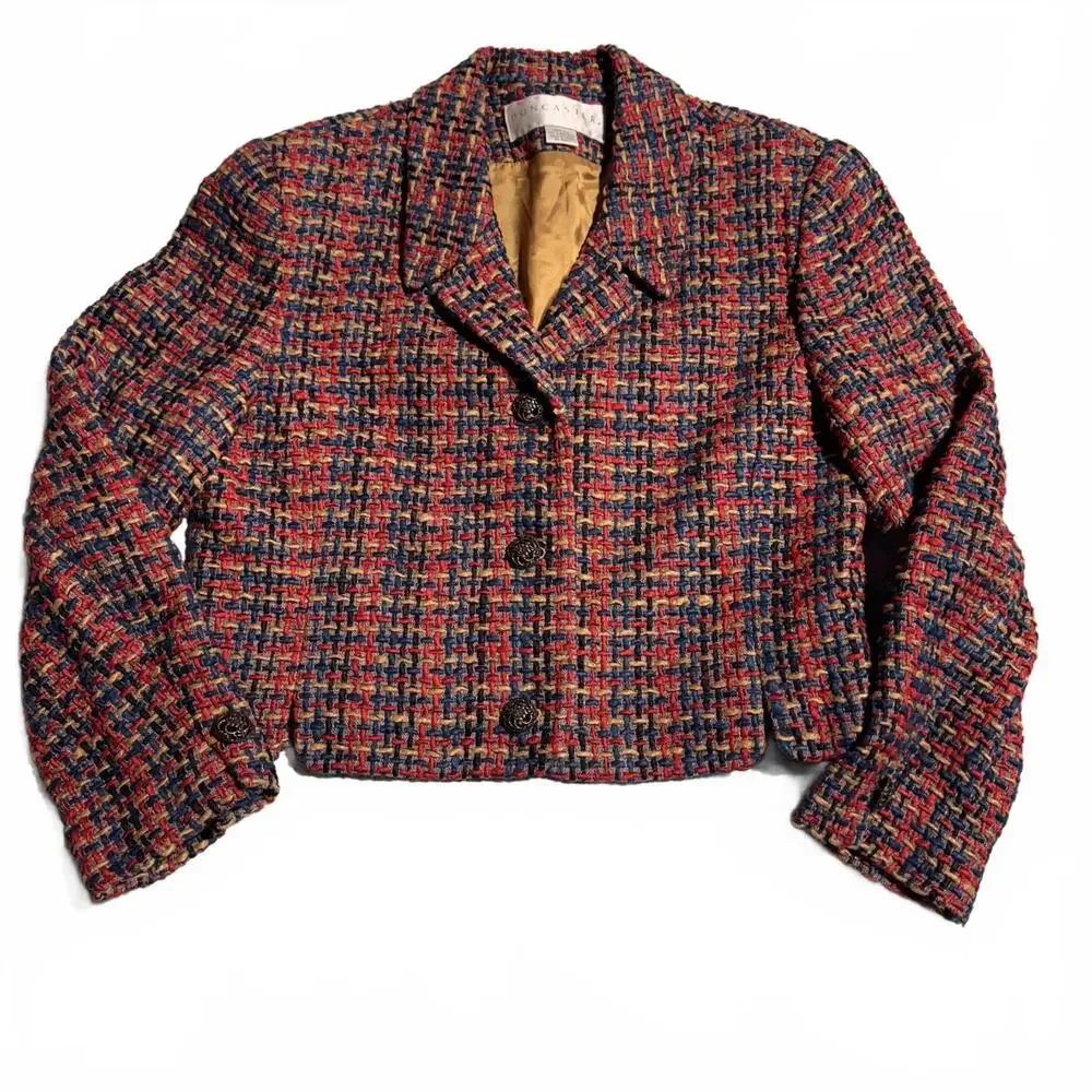Doncaster Women's Cropped Tweed Blazer Jacket - Picture 3 of 4